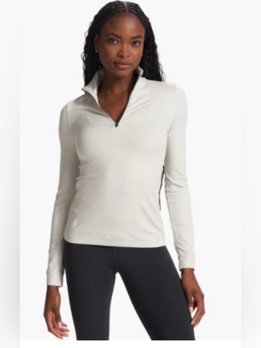 NWOT Vuori Halo Essential Half-Zip Pullover salt Heather size medium VW284
